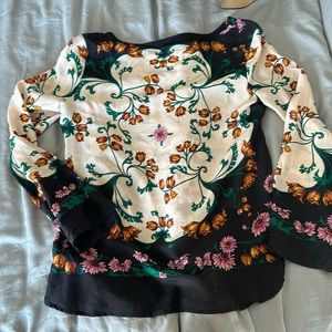 floral silk blouse long sleeve maeve by anthropologie